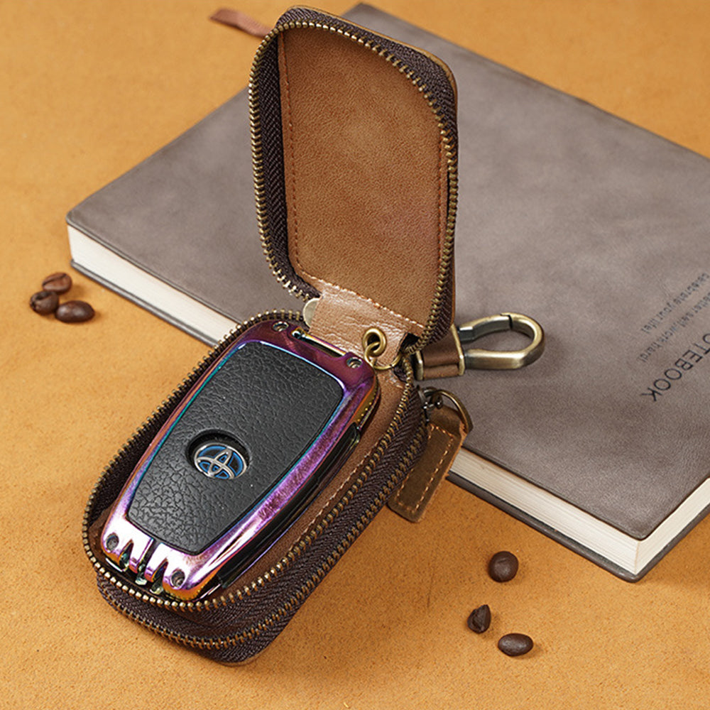 Personalized Leather Key Holder Pouch Full Grain Leather Car -   Singapore