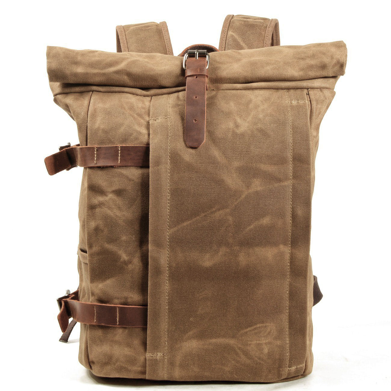 khaki canvas backpack
