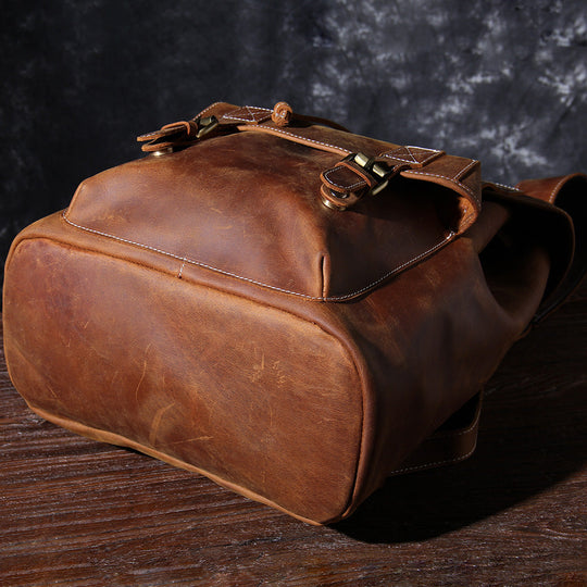 Leather Knapsack - Vintage Backpack for Men | KALINKA