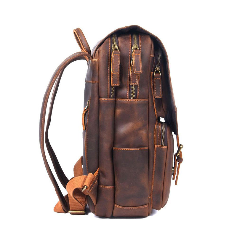 ladies brown leather rucksack