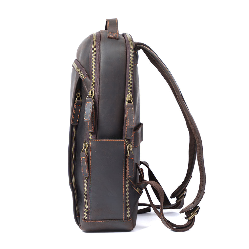 laptop backpack leather