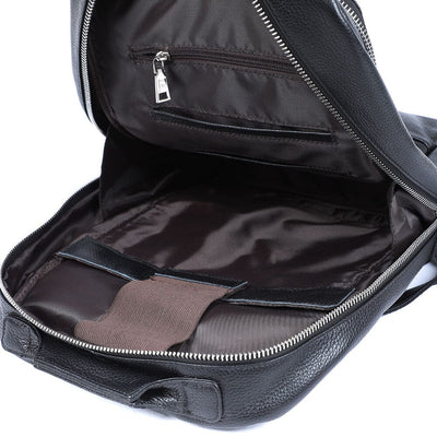 large black leather backpack