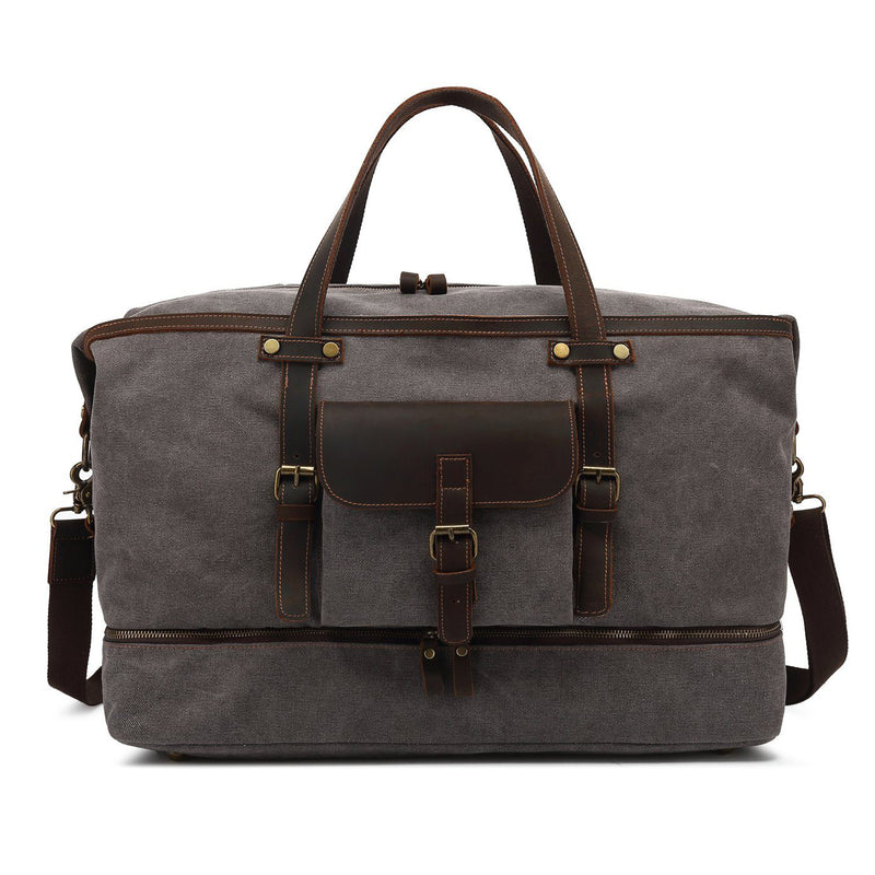 grey large duffel bag