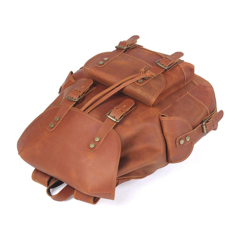 large leather backpack