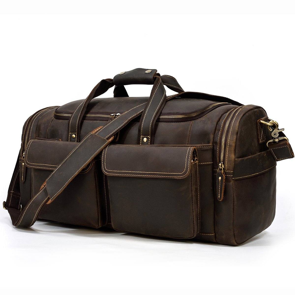 large leather duffle bag mens