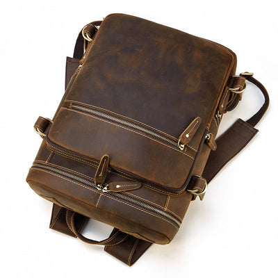 large leather rucksack backpack