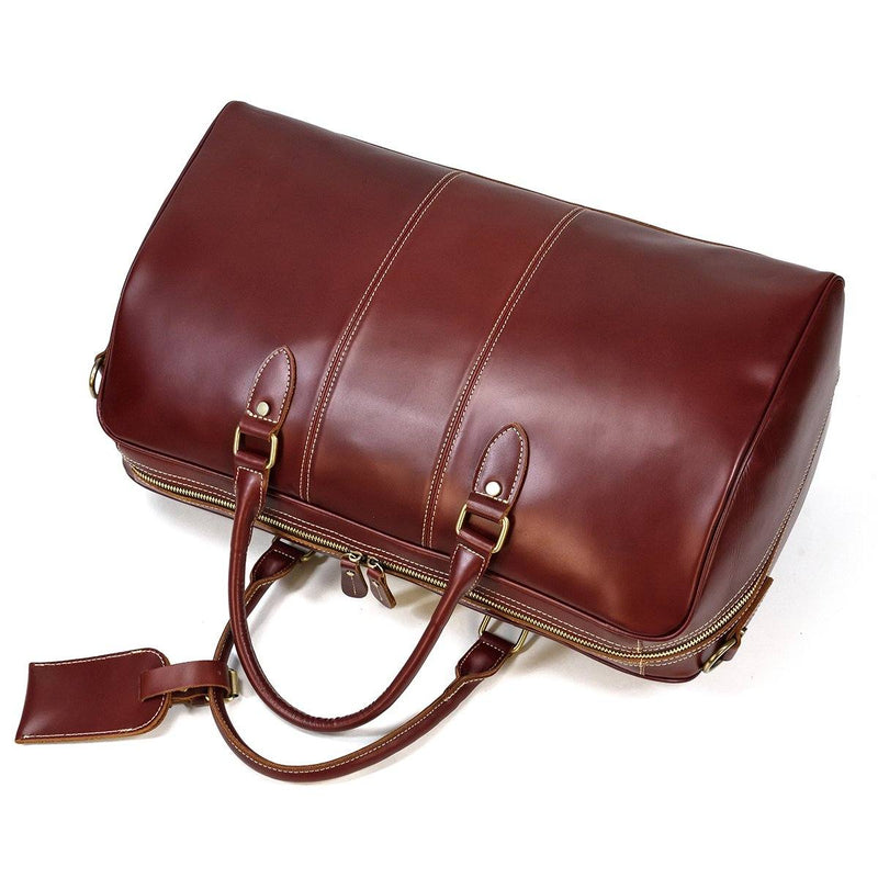 large leather weekend bag mens