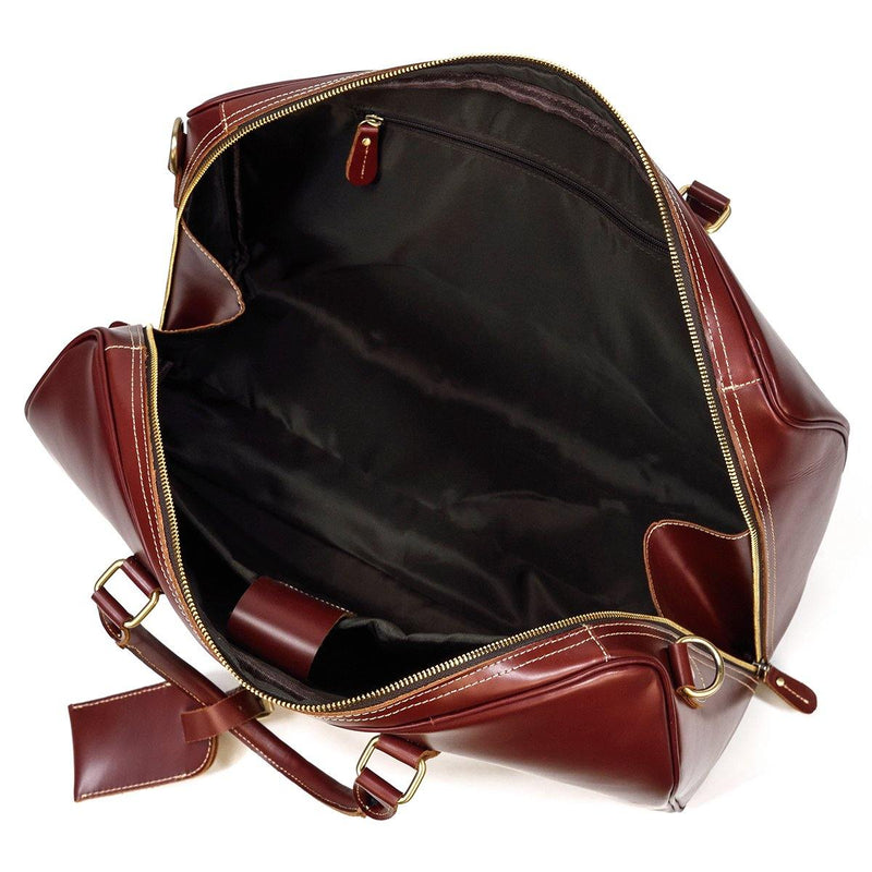 large leather weekend bag