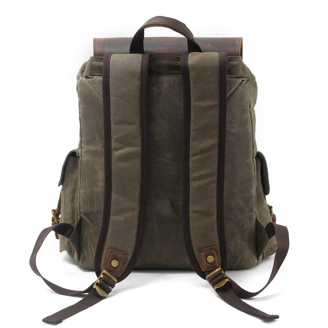 backpack waxed canvas laptop Rugged Waxed Canvas Backpack - LATVIA