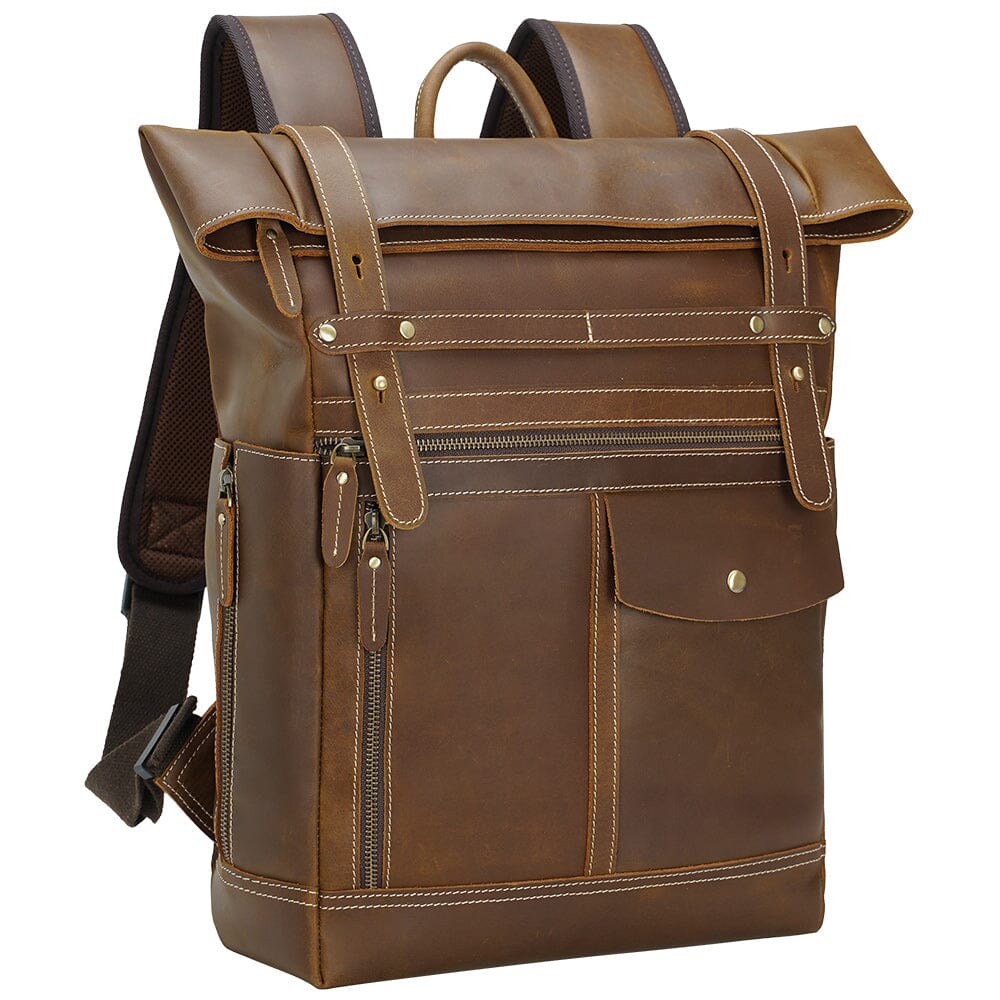 leather 15 inch laptop backpack