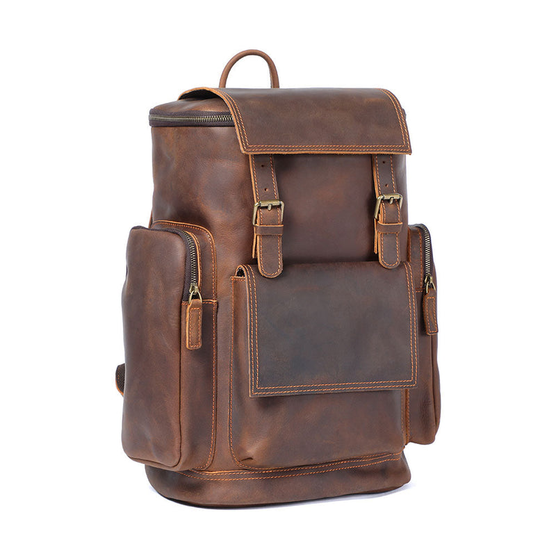 backpack for men laptop Leather Laptop Backpack - Vintage Travel Bag