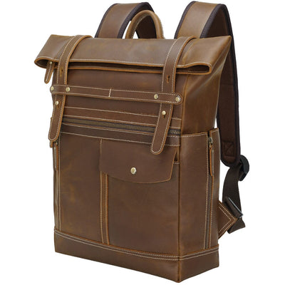 leather backpack for women with laptop compartment