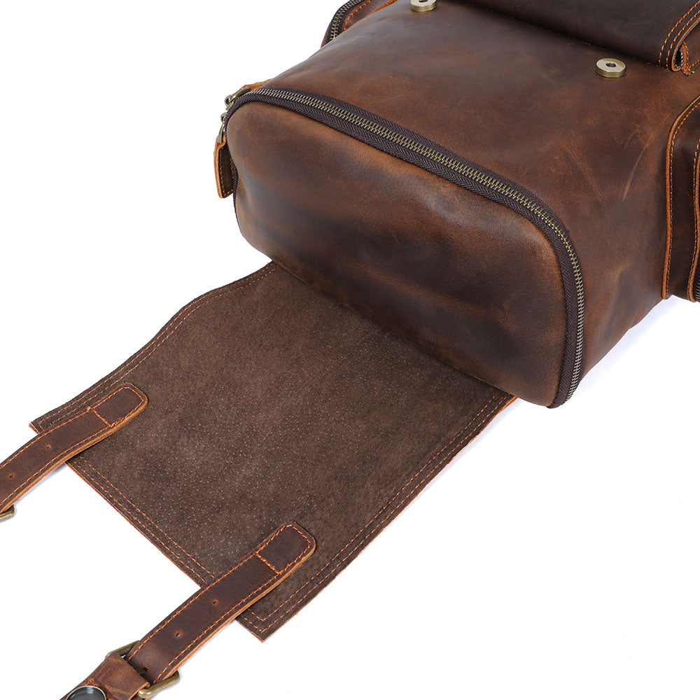 leather backpack laptop bag