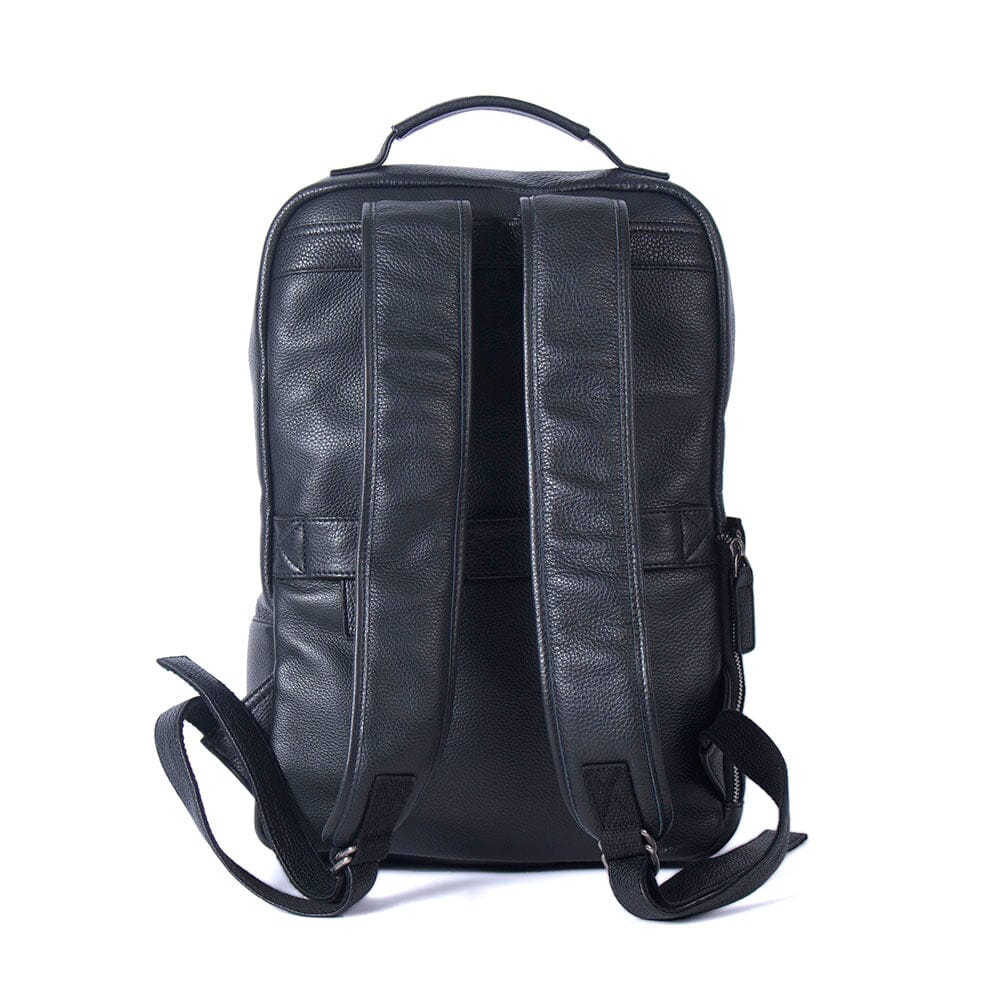 black leather computer backpack mens Black Leather Laptop Backpack