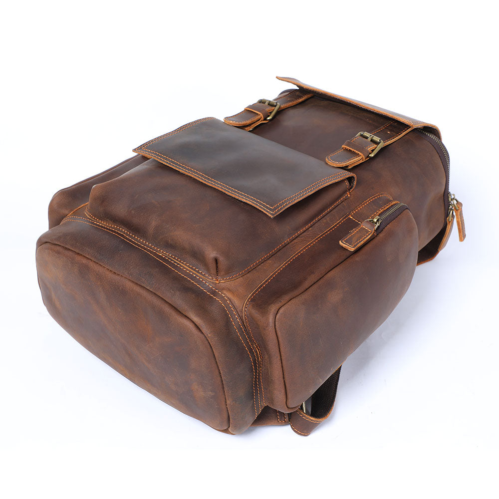 leather backpack with laptop compartment