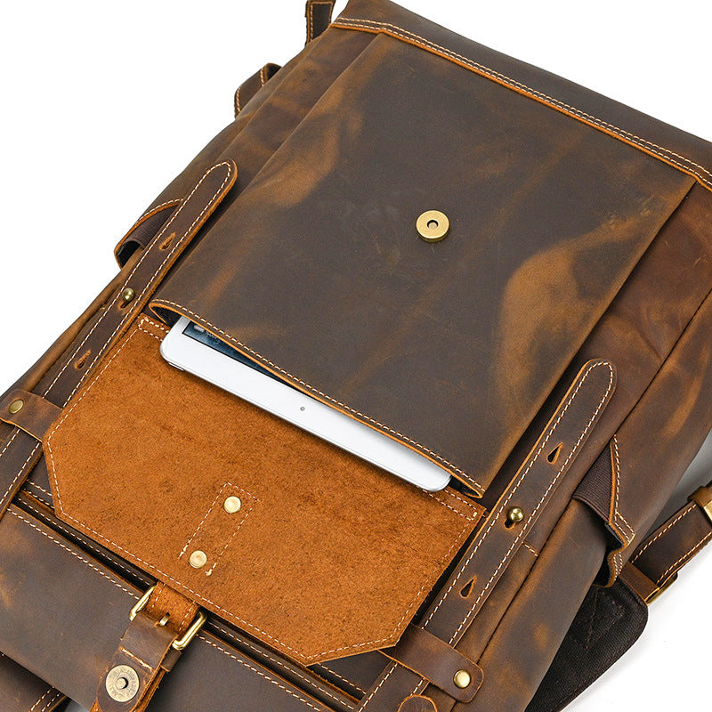 leather bagpack for men