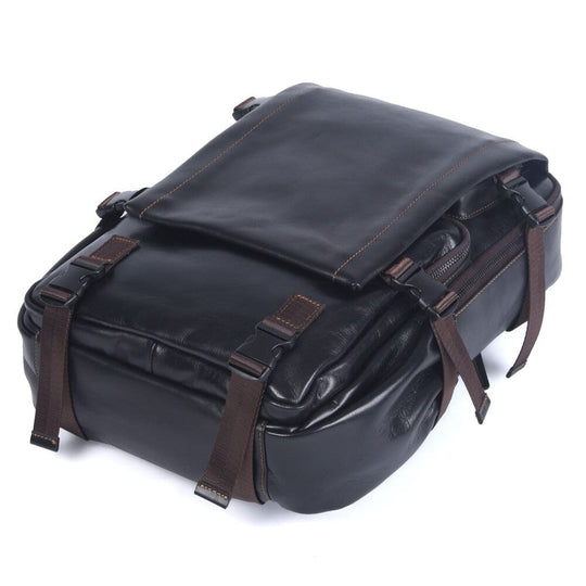 Men's Black Leather Backpack LOGAN Men's Black Leather Backpack LOGAN