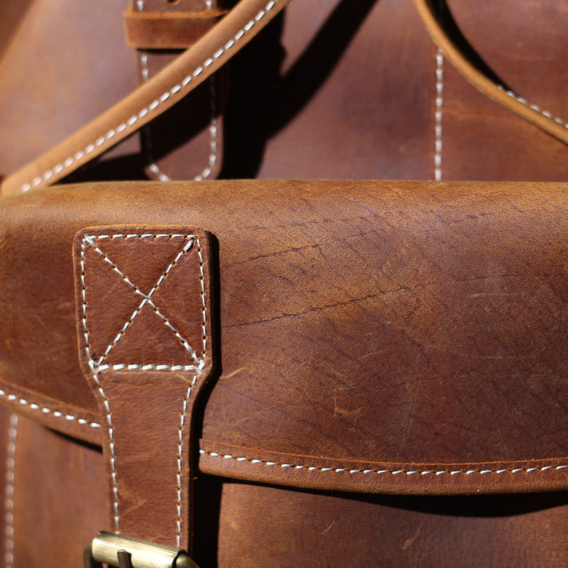 leather bookbag