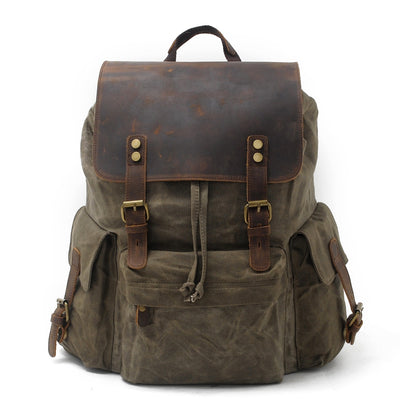 leather canvas backpack