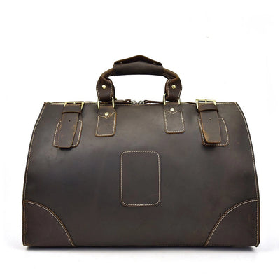 leather duffel bag, brown, crazy horse leather, medellin