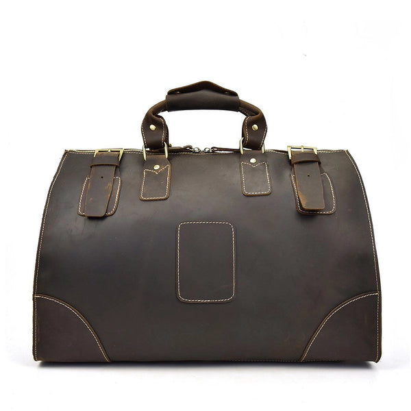 Grand Sac De Voyage En Cuir Noir – Cabine / Sport / Week-end (fait Main)