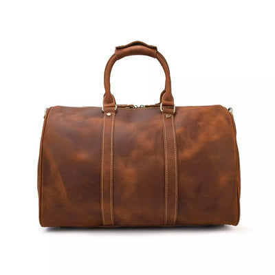 leather duffle bag, coffee, authentic pull up leather, Ushuaia