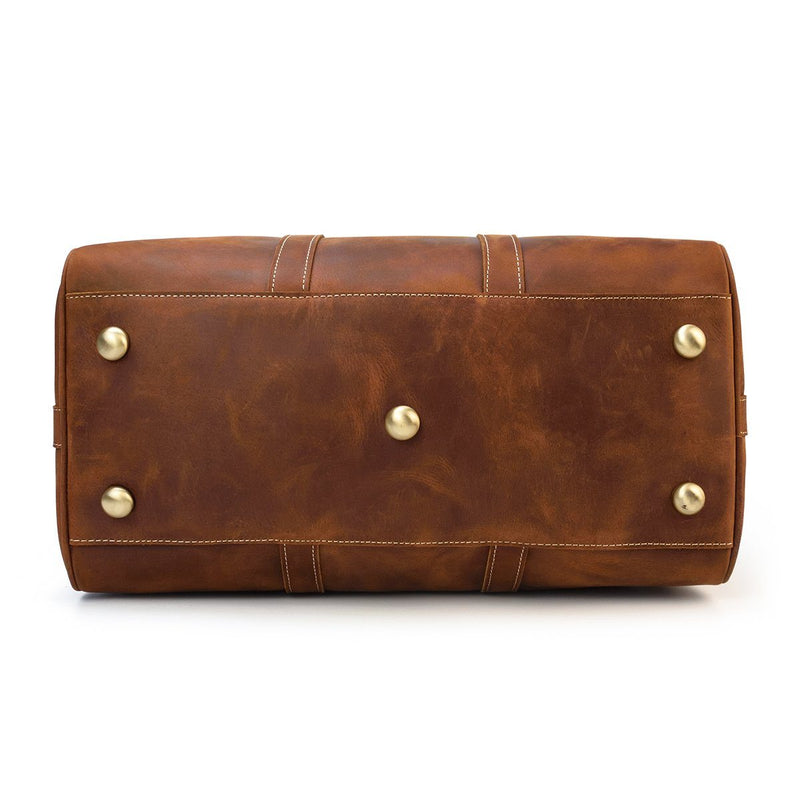 leather garment duffle bag