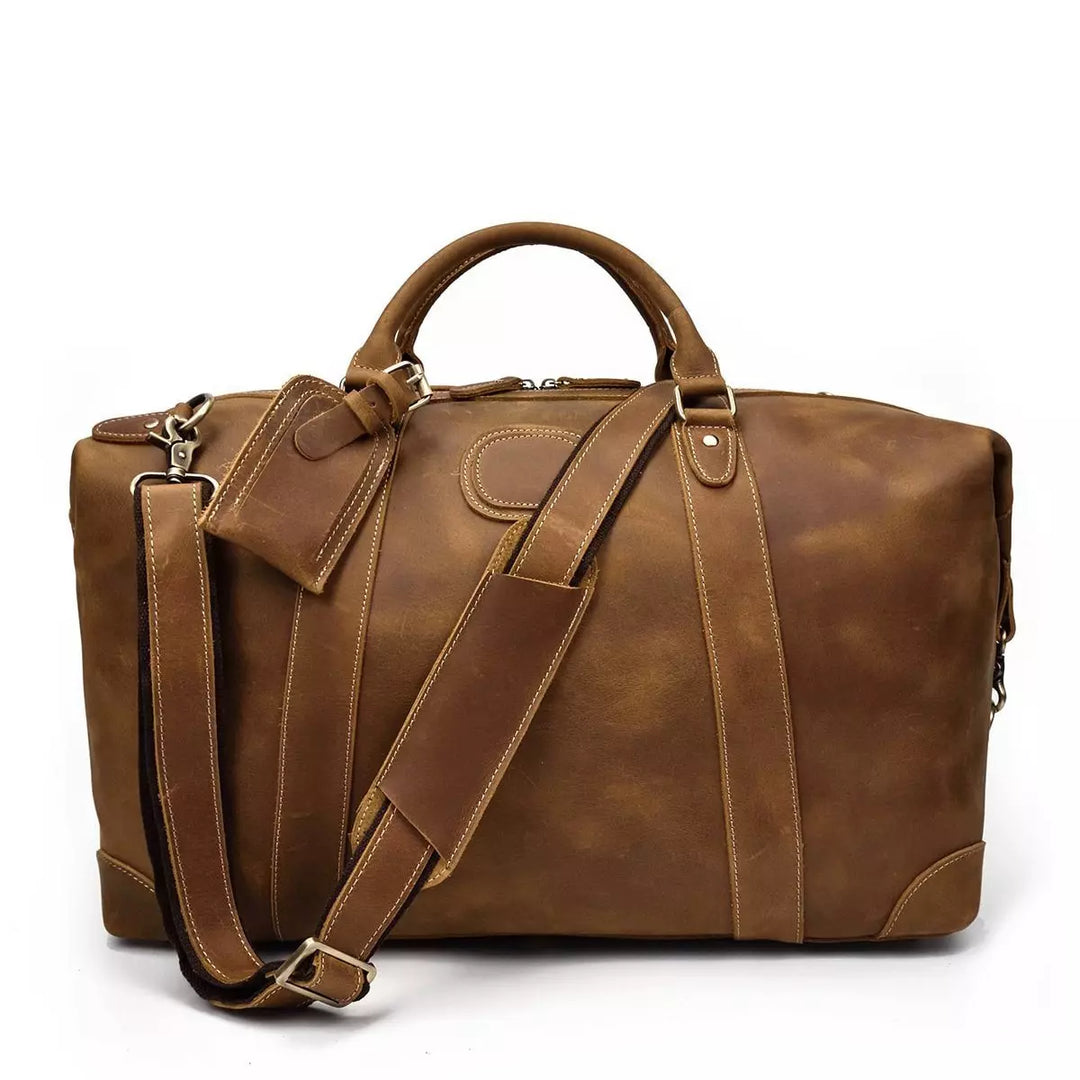 sac fourre-tout en cuir, café, cuir de vache vintage, Lima