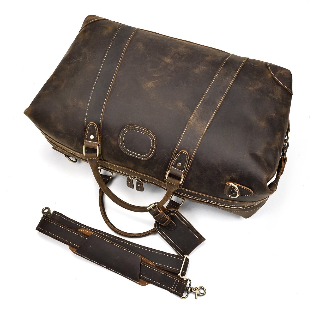 leather holdall weekend bag