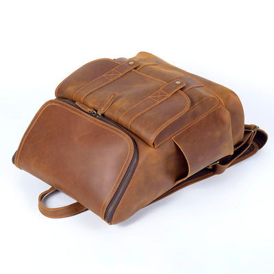 leather knapsack bag
