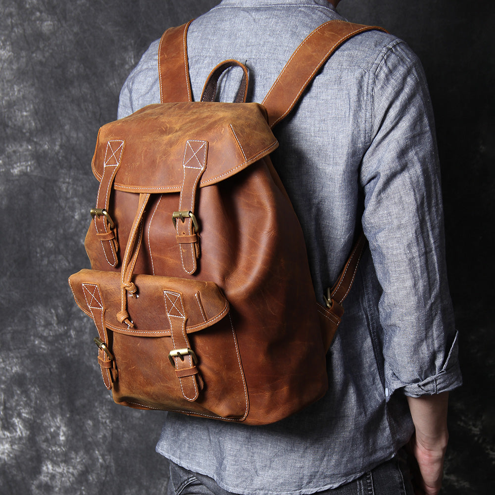 Leather Knapsack Vintage Backpack For Men KALINKA leather-knapsack-vintage-backpack-for-men-kalinka