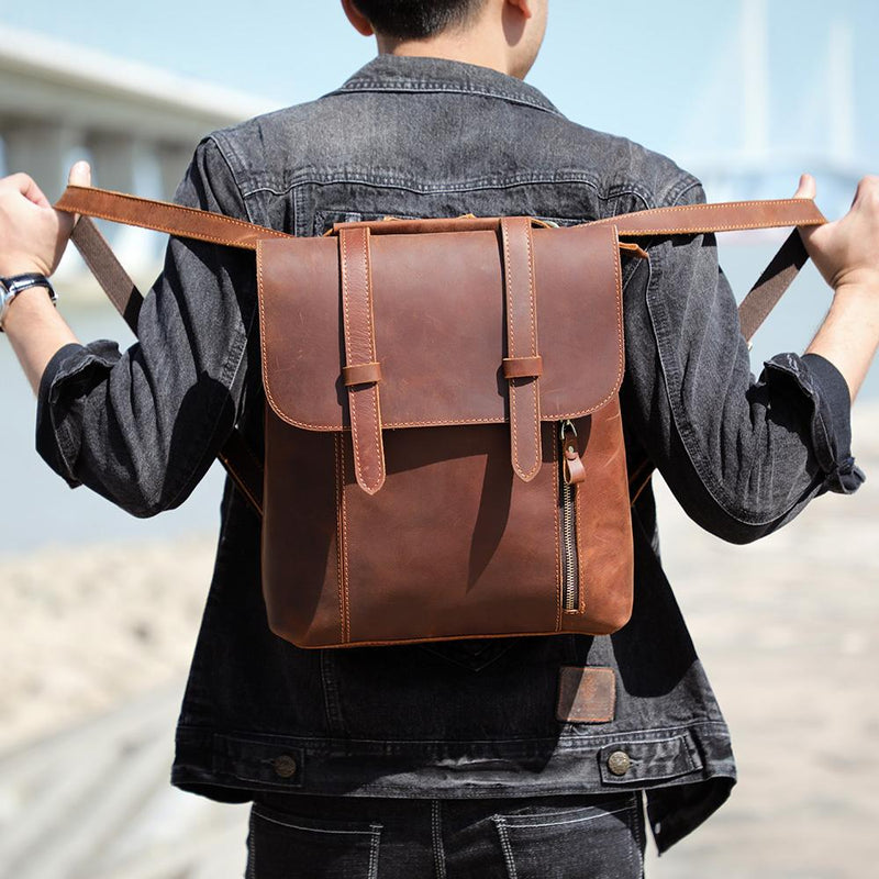 leather ladies backpack