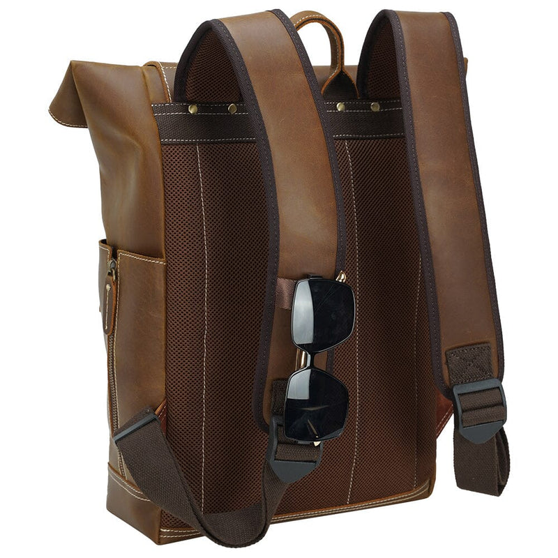 leather laptop back pack