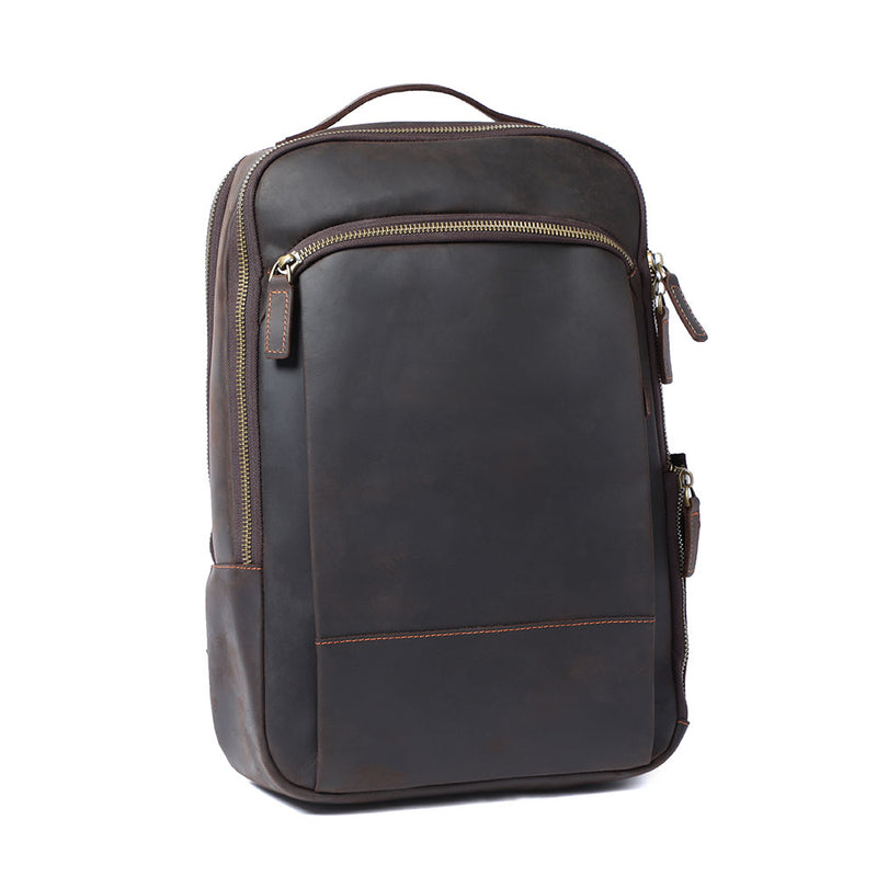 leather laptop backpack