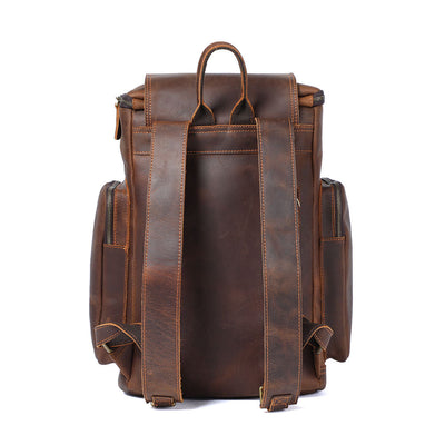 leather laptop backpack for men