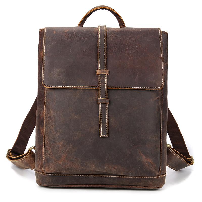 full grain leather laptop bag, brown, olav