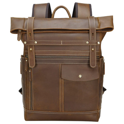 sac à dos homme en cuir, café, cuir véritable, Vinson