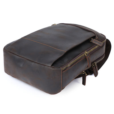 leather laptop rucksack