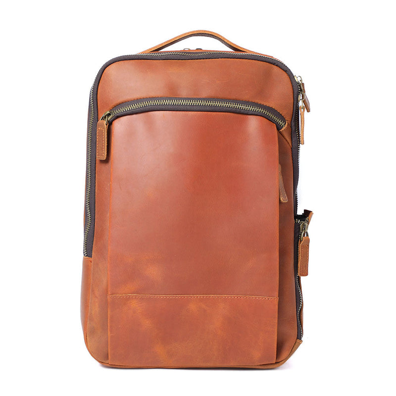 leather laptop travel backpack