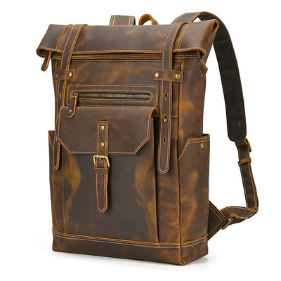 leather mens backpack