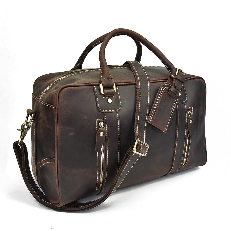 leather overnight bag womens