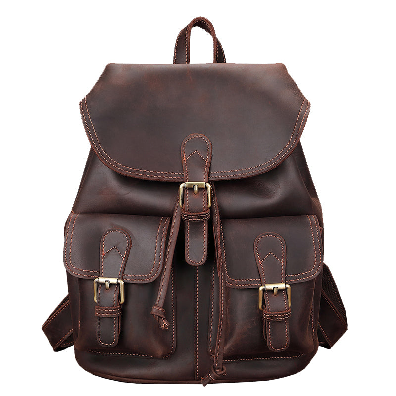 backpack purse brown leather Leather Satchel Backpack - Brown - Women Vintage Rucksack - 13" Laptop Pocket - 16 L - Full Grain Leather