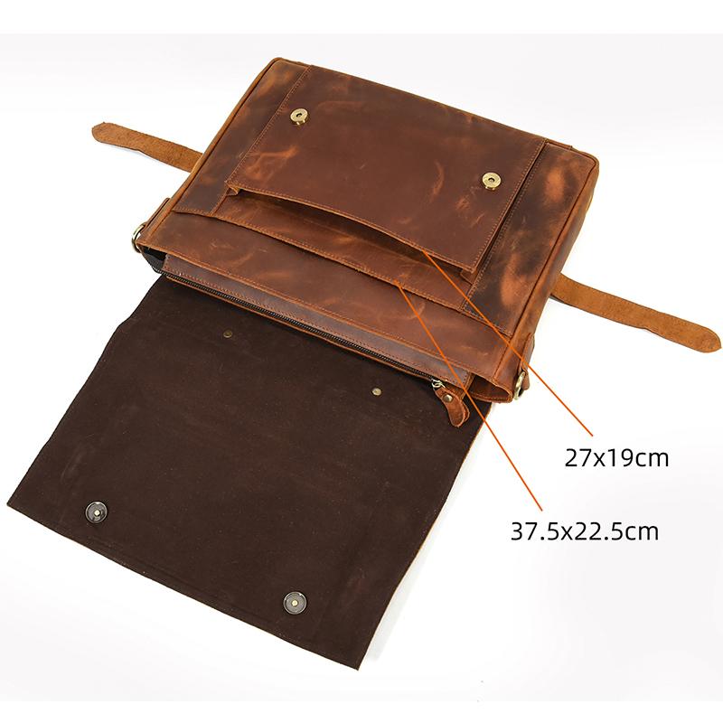 leather shoulder bag external pockets