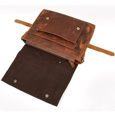 leather shoulder bag outside pockets