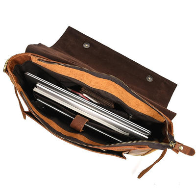 leather shoulder bag laptop pocket