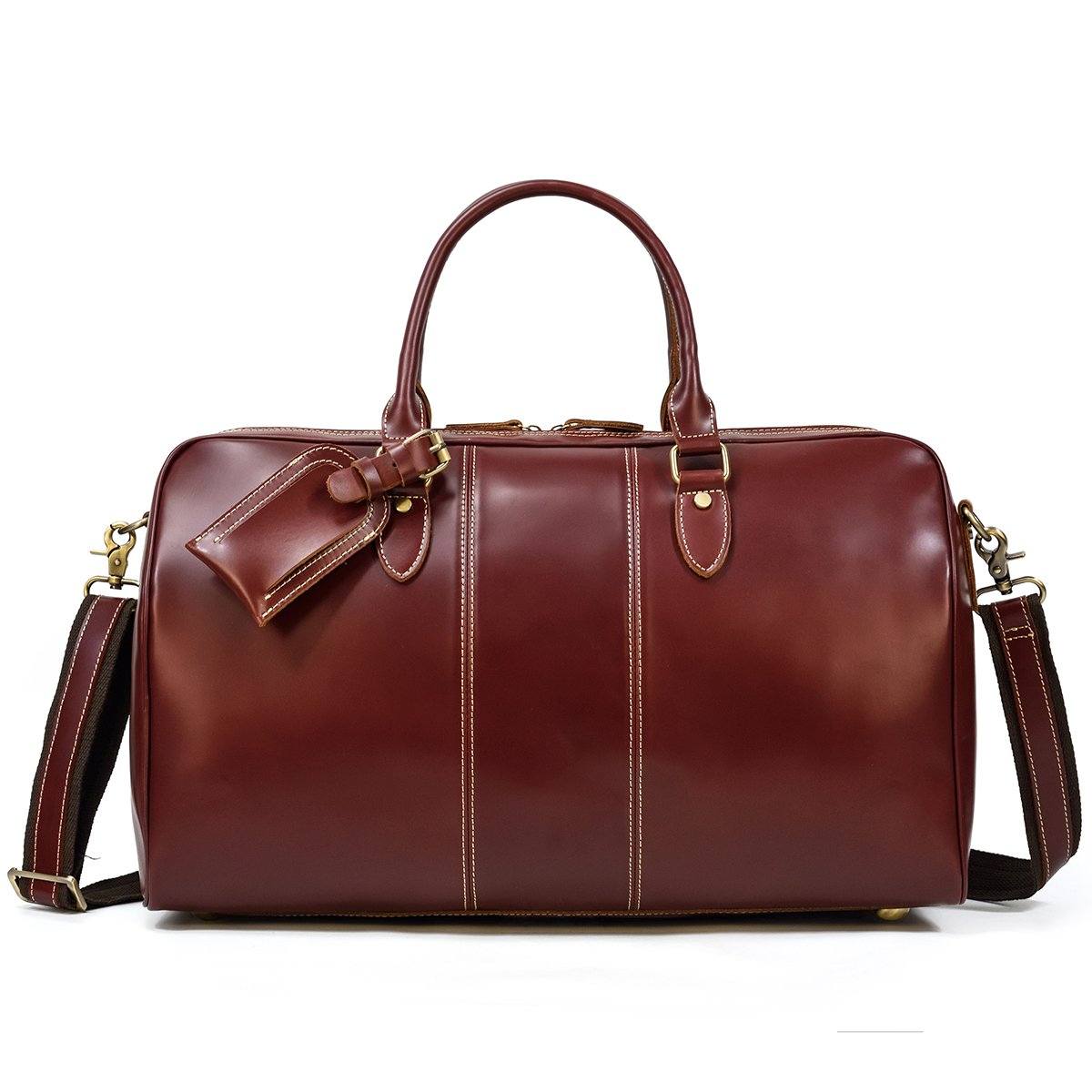 Leather Weekender Bag - Duffel Bag for Men & Women