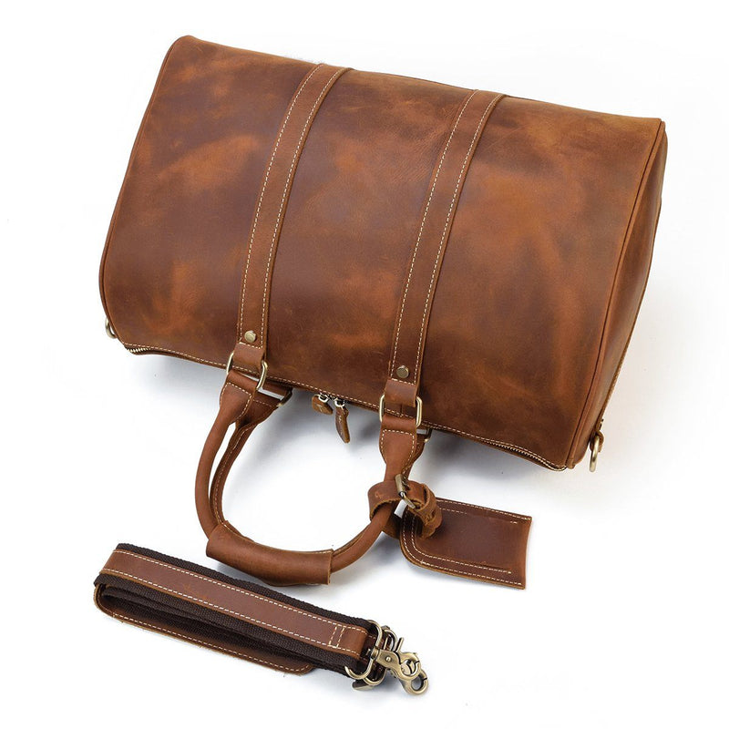 leather weekend duffle bag