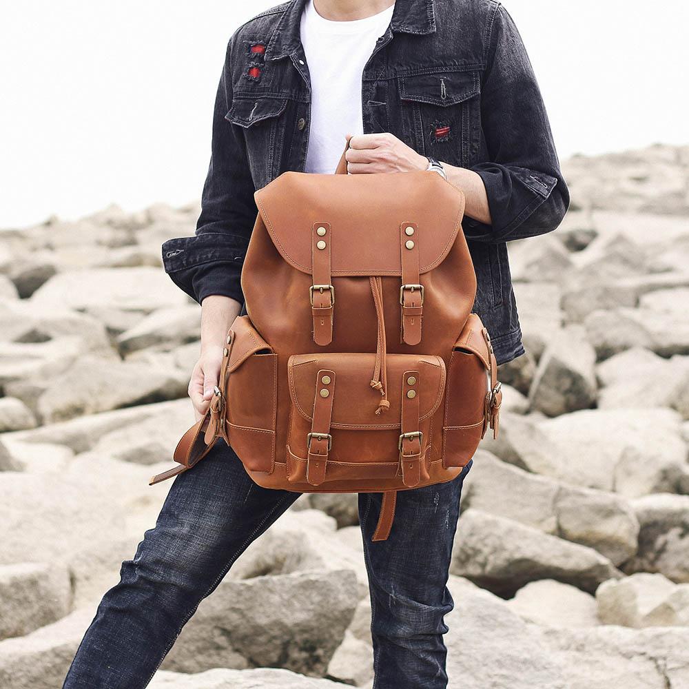 leather work backpack