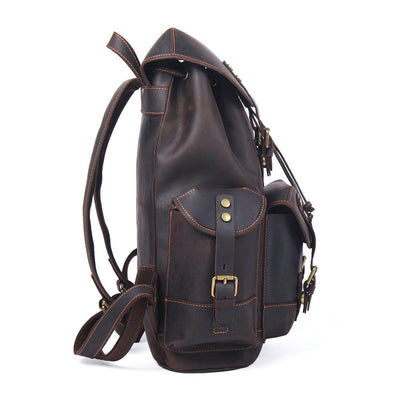 lightweight leather backpack