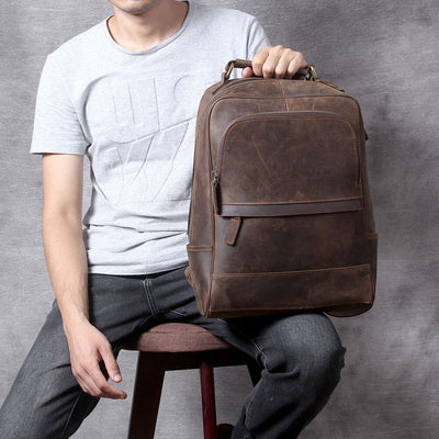 lightweight leather backpack